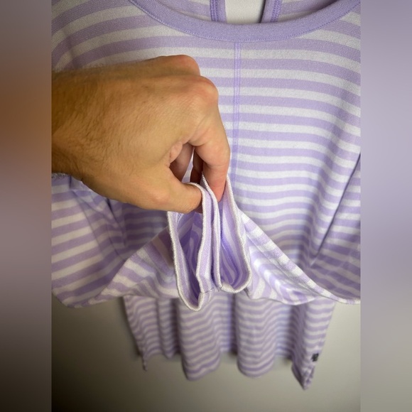 T By Talbots Striped lila Purple Long Sleeve top Sz MP Comfortable soft timeless - Picture 10 of 14